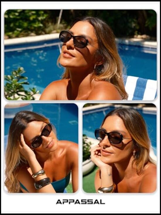 Polarized Oval Sunglasses with UV400 Protection Retro Aviator Frame main image 7